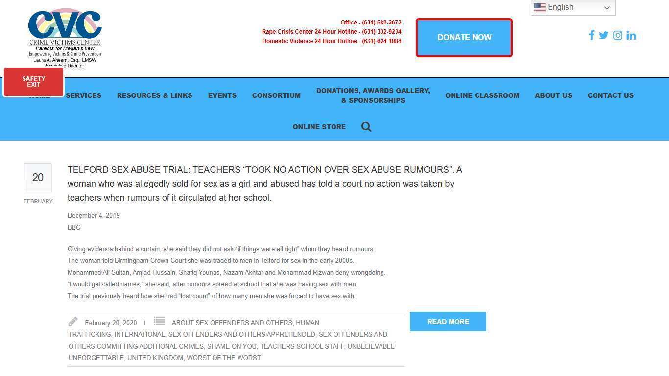 ABOUT SEX OFFENDERS AND OTHERS | The Crime Victims Center - Parents For Megans Law and Crime Victims Center